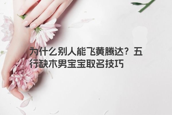 为什么别人能飞黄腾达？五行缺木男宝宝取名技巧
