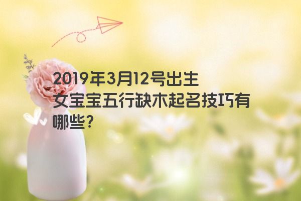 2019年3月12号出生女宝宝五行缺木起名技巧有哪些？