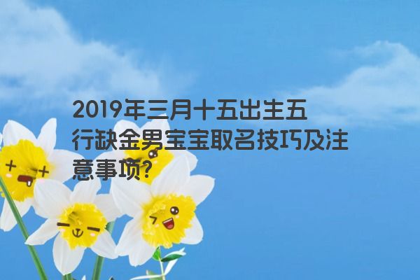 2019年三月十五出生五行缺金男宝宝取名技巧及注意事项？