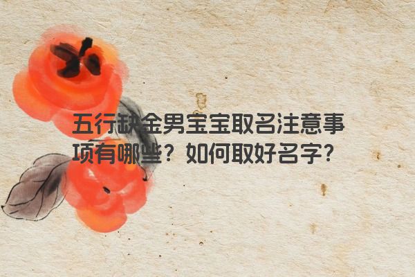 五行缺金男宝宝取名注意事项有哪些?如何取好名字? 五行缺金男宝宝取名注意事项有哪些?如何取好名字?