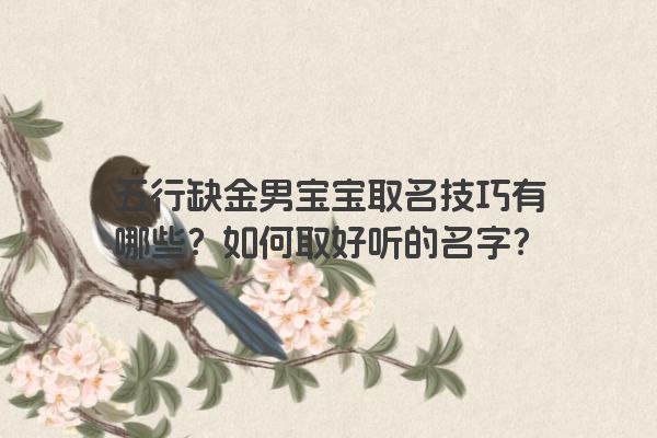 五行缺金男宝宝取名技巧有哪些？如何取好听的名字？