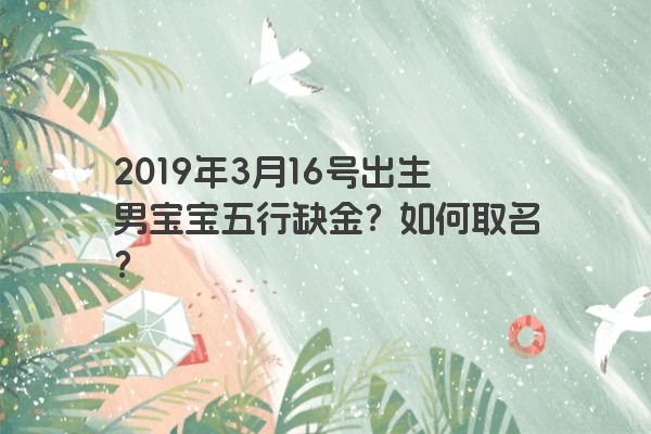2019年3月16号出生男宝宝五行缺金？如何取名？