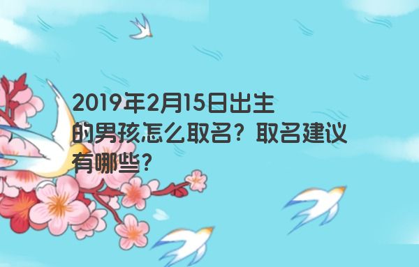 2019年2月15日出生的男孩怎么取名?取名建议有哪些? 2019年2月15日出生的男孩怎么取名?取名建议有哪些?
