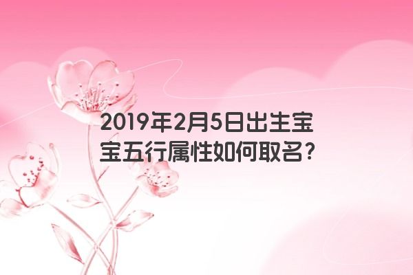 2019年2月5日出生宝宝五行属性如何取名? 2019年2月5日出生宝宝五行属性如何取名?
