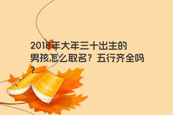 2018年大年三十出生的男孩怎么取名？五行齐全吗？