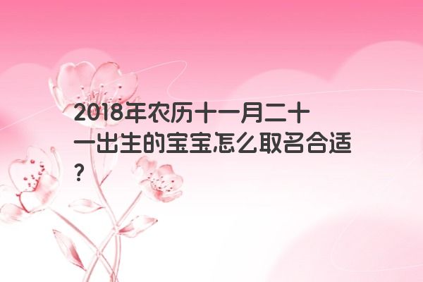 2018年农历十一月二十一出生的宝宝怎么取名合适？