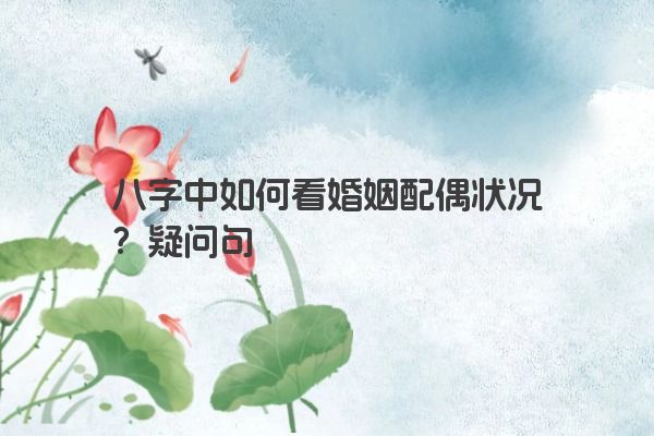 八字中如何看婚姻配偶状况？疑问句