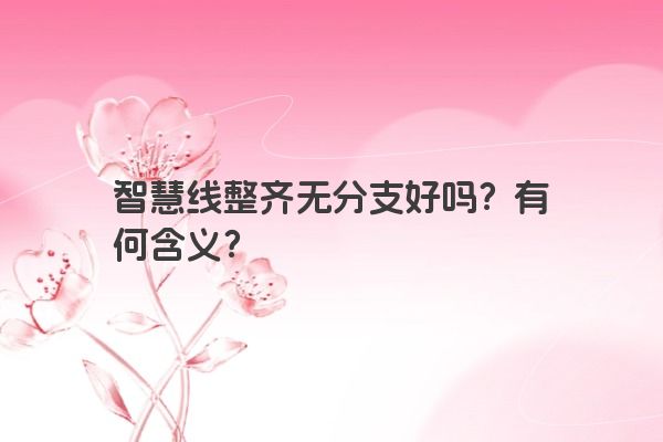 智慧线整齐无分支好吗？有何含义？