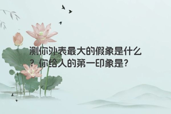 测你外表最大的假象是什么？你给人的第一印象是？