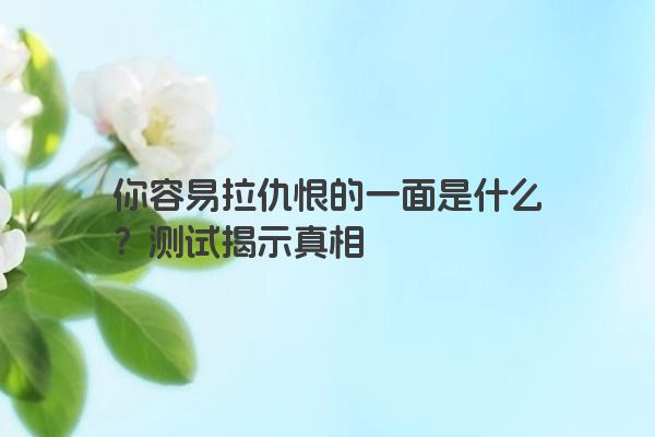 你容易拉仇恨的一面是什么？测试揭示真相