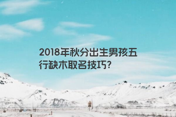 2018年秋分出生男孩五行缺木取名技巧？