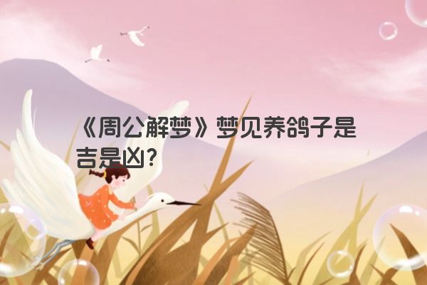《周公解梦》梦见养鸽子是吉是凶?