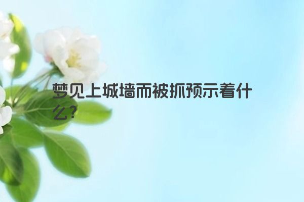 梦见上城墙而被抓预示着什么？
