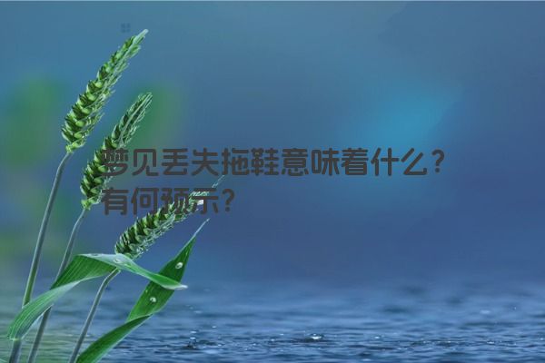 梦见丢失拖鞋意味着什么？有何预示？