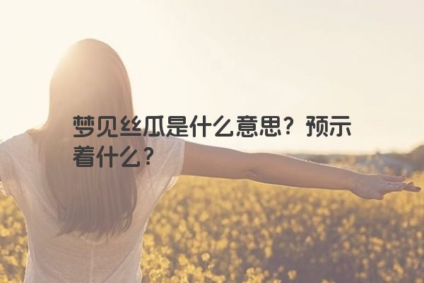 梦见丝瓜是什么意思？预示着什么？