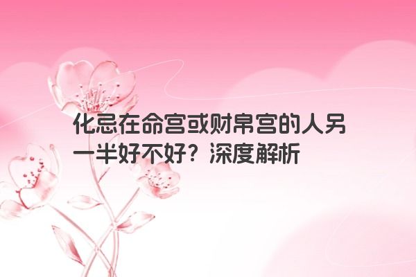 化忌在命宫或财帛宫的人另一半好不好?深度解析 化忌在命宫或财帛宫的人另一半好不好?深度解析