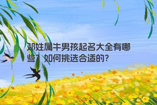 邓姓属牛男孩起名大全有哪些？如何挑选合适的？