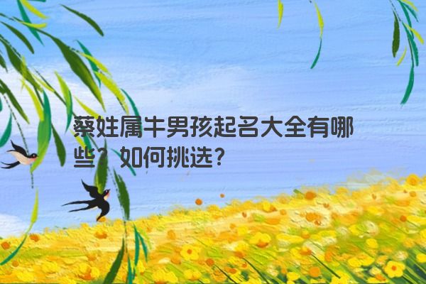 蔡姓属牛男孩起名大全有哪些？如何挑选？