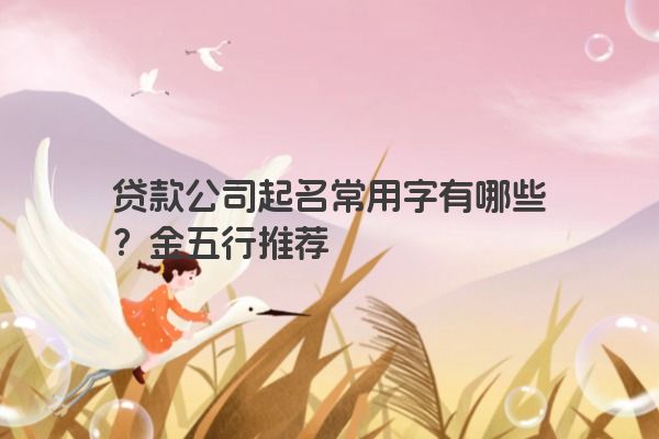 贷款公司起名常用字有哪些？金五行推荐