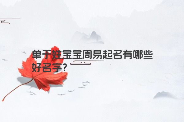 单于姓宝宝周易起名有哪些好名字？