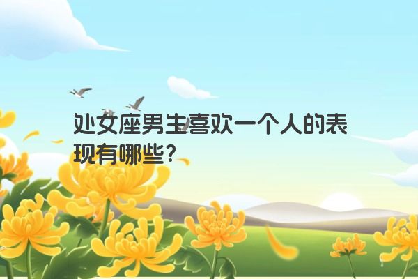 处女座男生喜欢一个人的表现有哪些？