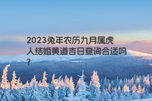 2023兔年农历九月属虎人结婚黄道吉日查询合适吗？
