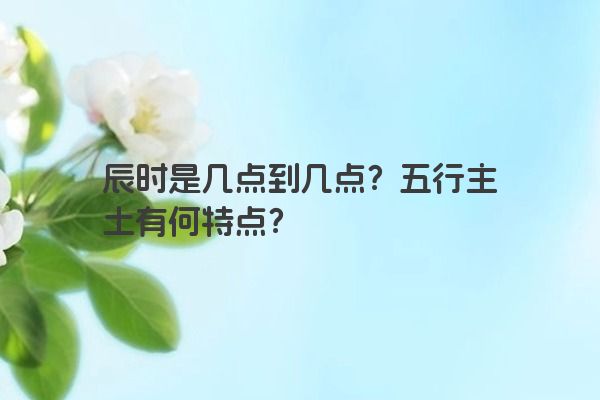 辰时是几点到几点？五行主土有何特点？
