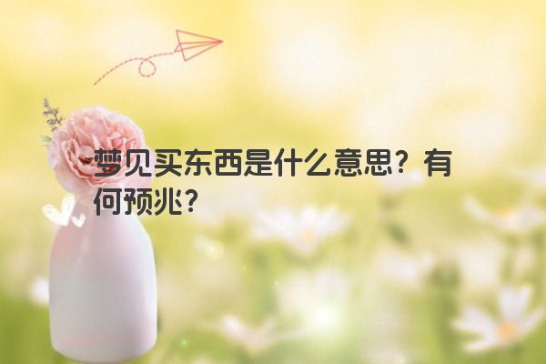 梦见买东西是什么意思？有何预兆？