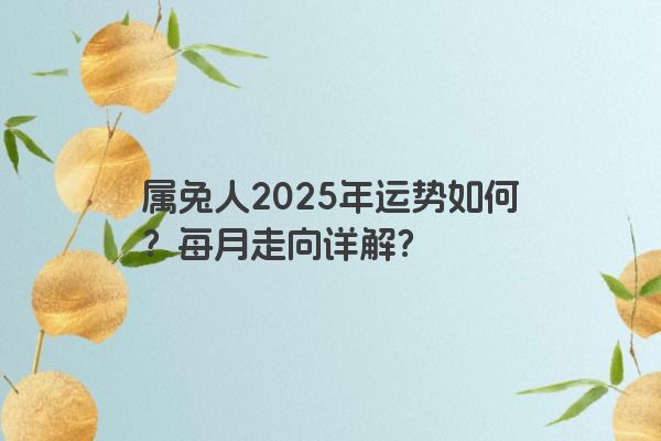 属兔人2025年运势如何？每月走向详解？