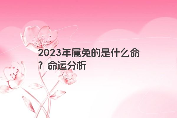 2023年属兔的是什么命？命运分析