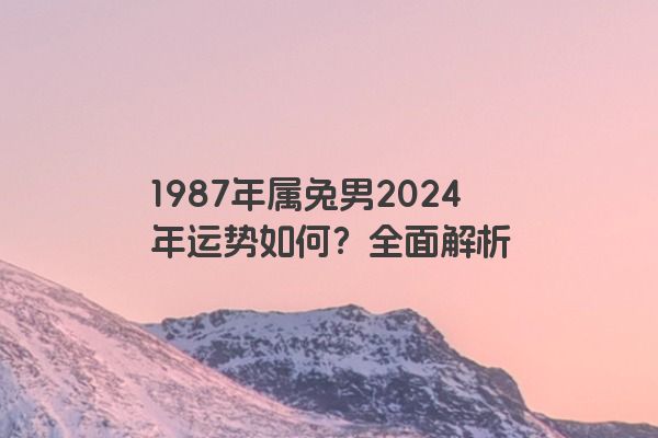 1987年属兔男2024年运势如何？全面解析
