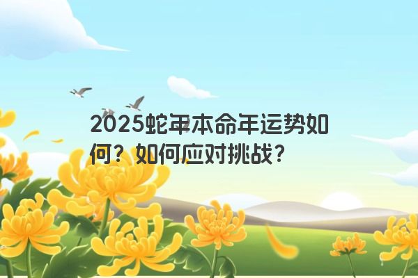 2025蛇年本命年运势如何？如何应对挑战？