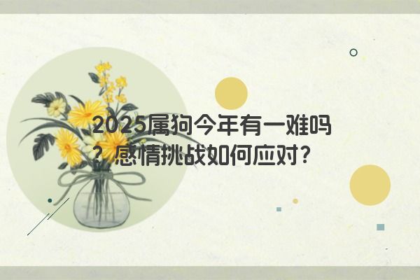 2025属狗今年有一难吗?感情挑战如何应对? 2025属狗今年有一难吗?感情挑战如何应对?