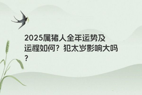 2025属猪人全年运势及运程如何?犯太岁影响大吗? 2025属猪人全年运势及运程如何?犯太岁影响大吗?
