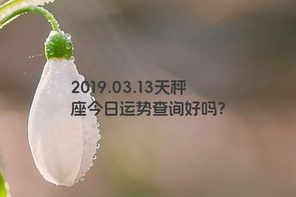 2019.03.13天秤座今日运势查询好吗？
