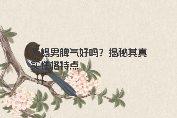 天蝎男脾气好吗？揭秘其真实性格特点