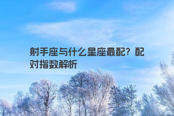 射手座与什么星座最配？配对指数解析