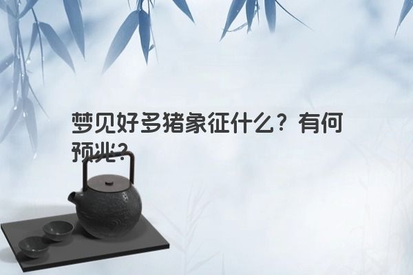 梦见好多猪象征什么？有何预兆？