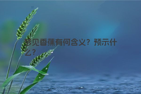 梦见香蕉有何含义？预示什么？