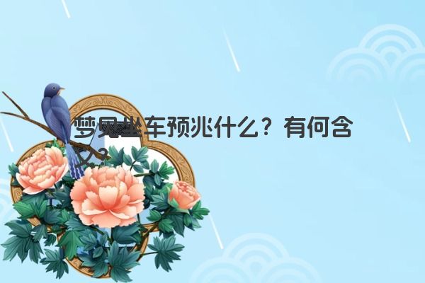 梦见坐车预兆什么？有何含义？