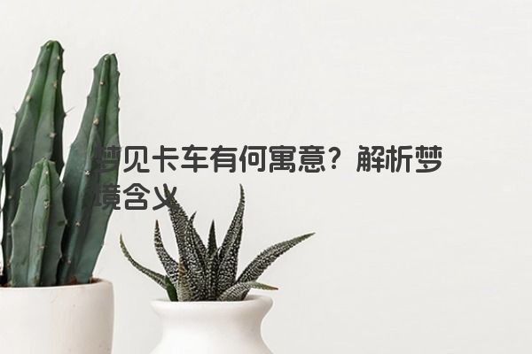 梦见卡车有何寓意?解析梦境含义 梦见卡车有何寓意?解析梦境含义