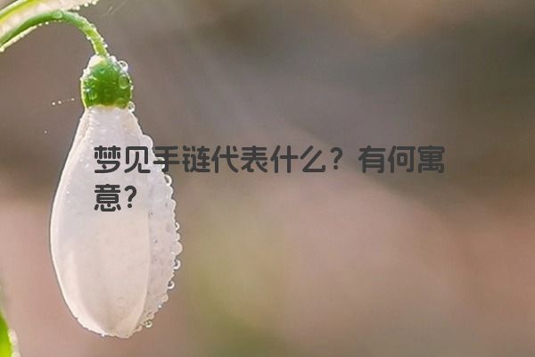 梦见手链代表什么？有何寓意？