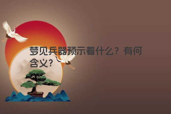 梦见兵器预示着什么?有何含义?