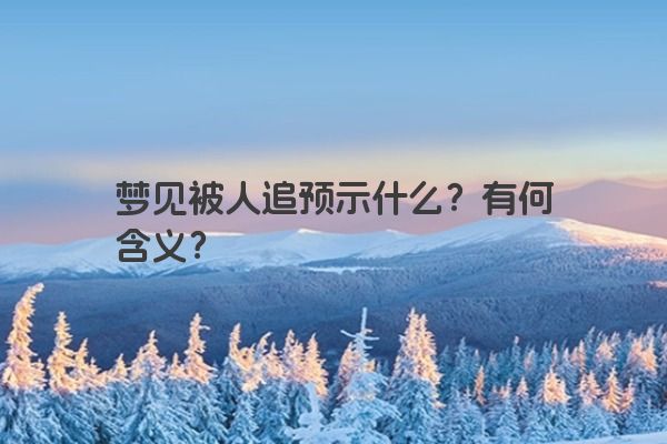 梦见被人追预示什么？有何含义？