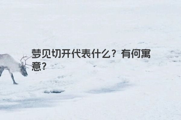 梦见切开代表什么？有何寓意？